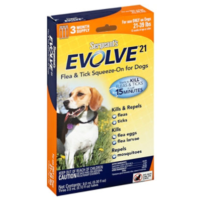 Sgts Evolve 21 39lbs Flea & Tick Dog Squeeze On - 3 CT