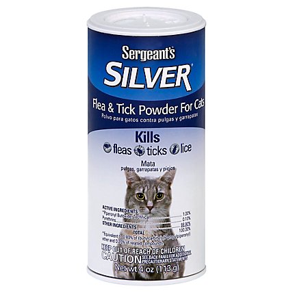 Sgts Silver Flea & Tick Cat Powder - 4 OZ - Image 1