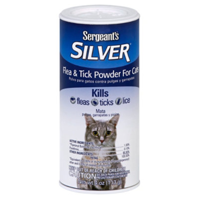 Sgts Silver Flea & Tick Cat Powder - 4 OZ