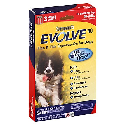 Sgts Evolve 40 60lbs Flea & Tick Dog Squeeze On - 3 CT - Image 1