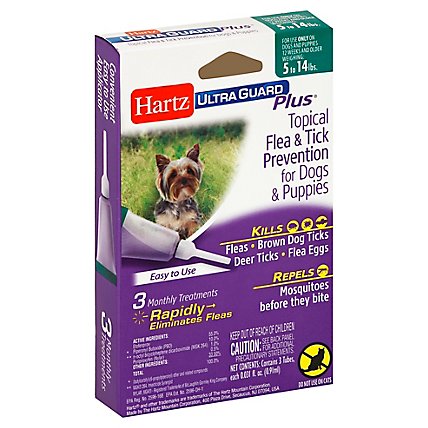 Hartz Advanced Dog Flea Tick 15 Lb - 3 CT - Image 1