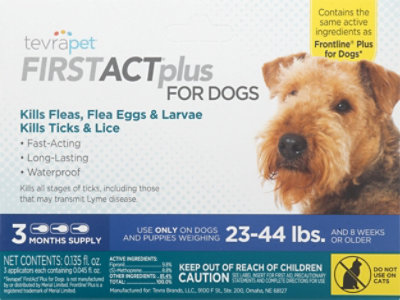 Tevrapet Firstact Plus Dogs 23-44lbs - 3 CT - Image 2
