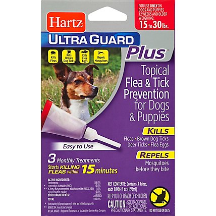 Hartz Advanced Dog Flea Tick 30 Lb - 3 CT - Image 2