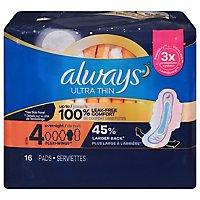Always Thin Ultra Pads Overnight W/wing - 16 CT - Image 2