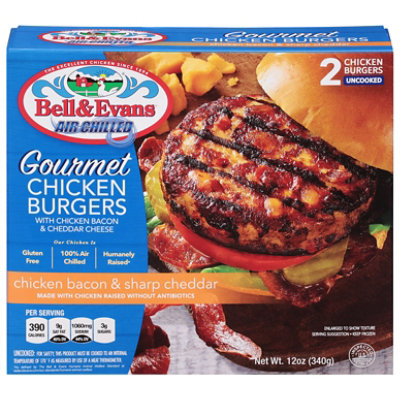 B&e Bacon Cheddar Chicken Burgers Frozen - 12 OZ - Image 2