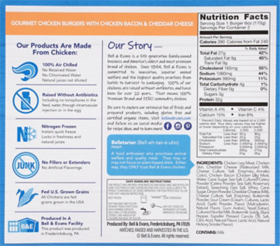 B&e Bacon Cheddar Chicken Burgers Frozen - 12 OZ - Image 5