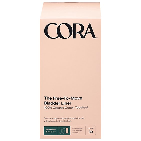 Cora Organic Bladder Liner Extra Long - 30 CT
