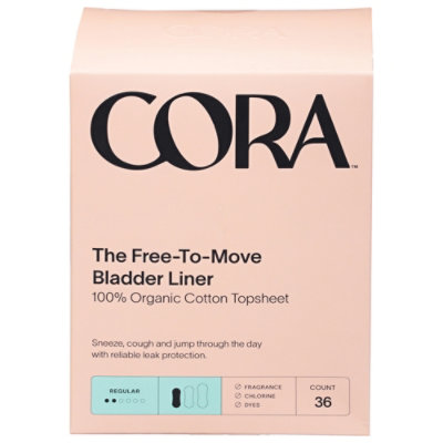 Cora Organic Bladder Liner Reg - 36 CT