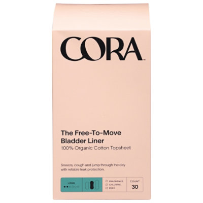Cora Organic Cotton Topsheet Pads, Unscented, Regular Absorbency (16 Count)  