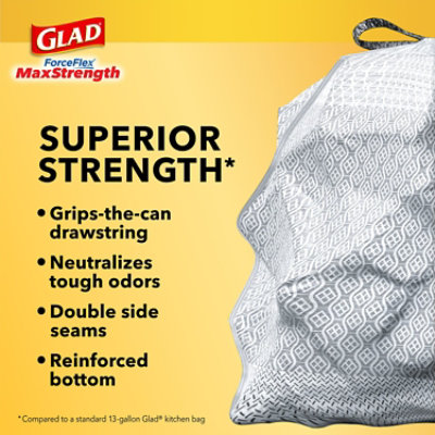 Glad ForceFlex MaxStrength with Clorox Trash Bags 13 Gallon - Eucalyptus and Peppermint - 34 Count - Image 5