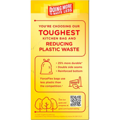 Glad ForceFlex MaxStrength with Clorox Trash Bags 13 Gallon - Eucalyptus and Peppermint - 34 Count - Image 2
