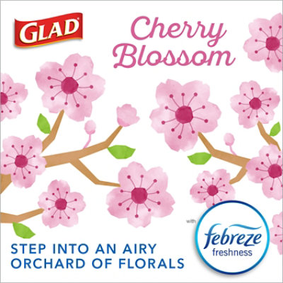 Glad ForceFlex MaxStrength Tall Kitchen Drawstring Trash Bags 13 Gallon Cherry Blossom - 34 Count - Image 4