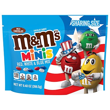 M&M'S Milk Chocolate Red, White & Blue Minis Candy - 9.4 OZ - Image 1