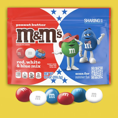 M&M'S Peanut Butter Red, White & Blue Chocolate Candy - 9 OZ - Image 3