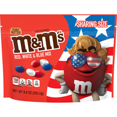 M&M'S Peanut Butter Red, White & Blue Chocolate Candy - 9 OZ