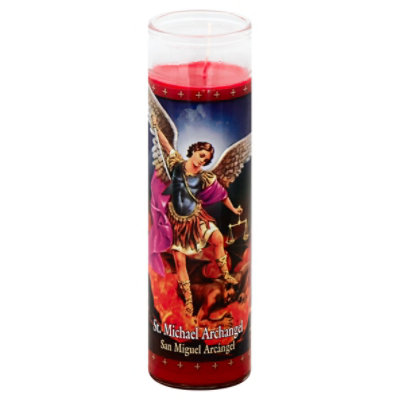 St Jude Candle St Michael Archangel Red Wax - EA - Image 1