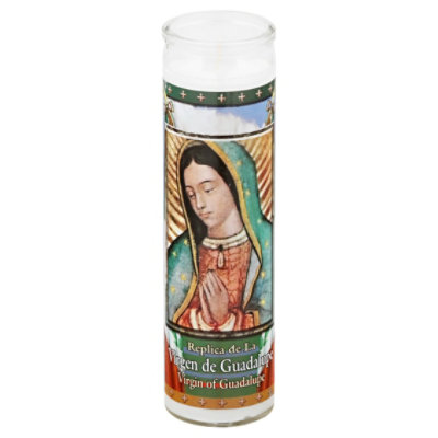 St Jude Candle Virgen De Guadalupe Replica White Wax - EA - Image 3