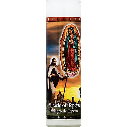 St Jude Candle Miracle Of Tepeyac White Wax - EA - Image 2