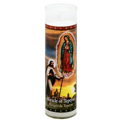 St Jude Candle Miracle Of Tepeyac White Wax - EA - Image 1