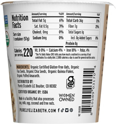 Purely Elizabeth Oatmeal Original Superfood Cup - 2 OZ - Image 5