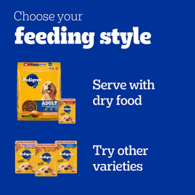 Pedigree Chopped Ground Dinner Beef/Chicken Adult Soft Wet Dog Food Pouches Variety Pk - 30-3.5 Oz - Image 3