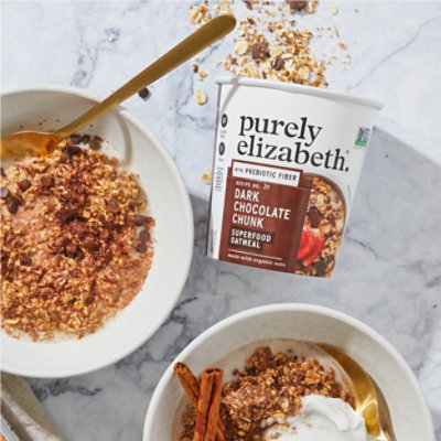 Purely Elizabeth Dark Chocolate Chunk Superfood Oatmeal with Prebiotic Fiber Cup - 1.76 Oz - Image 2