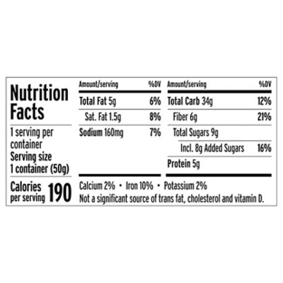 Purely Elizabeth Dark Chocolate Chunk Superfood Oatmeal with Prebiotic Fiber Cup - 1.76 Oz - Image 2