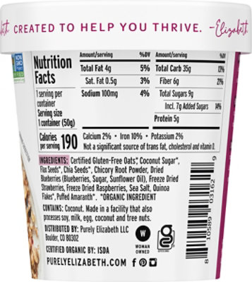 Purely Elizabeth Mixed Berry Superfood Oatmeal with Prebiotic Fiber Cup - 1.76 Oz - Image 5