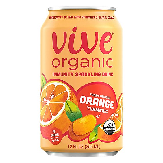 Vive Organic Immunity Drink Orange Tumeric - 12 OZ