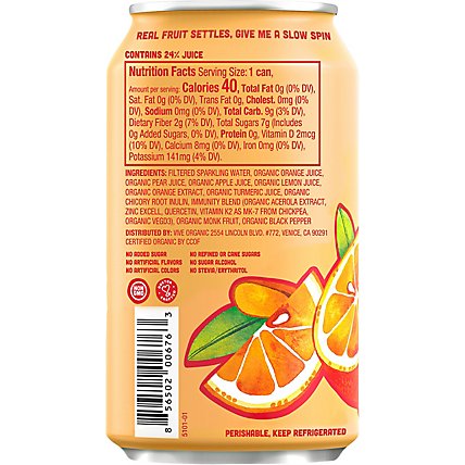 Vive Organic Immunity Drink Orange Tumeric - 12 OZ - Image 4