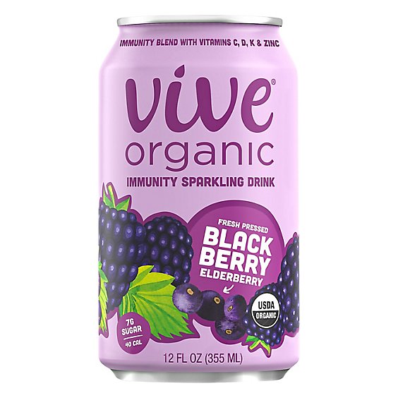 Vive Org Immunity Drink Blackberry Elderberry - 12 OZ