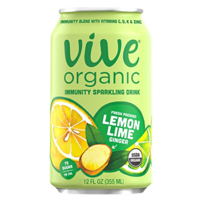 Vive Organic Immunity Drink Lemon Lime Ginger - 12 OZ - Image 3