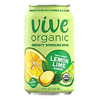 Vive Organic Immunity Drink Lemon Lime Ginger - 12 OZ - Image 1