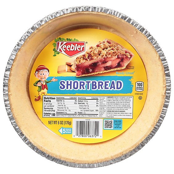 Keelber Shortbread Pie Crusts - 6 OZ
