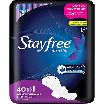 Stayfree Ultra Thin Ovnt W/wings Pads - 40 CT - Image 2