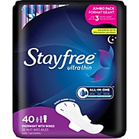 Stayfree Ultra Thin Ovnt W/wings Pads - 40 CT - Image 2