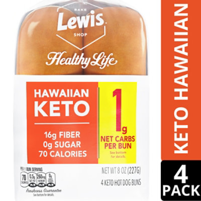 Lewis Bake Shop Healthy Life Hawaiian Keto Hot Dog Bun - 8 OZ - Image 2