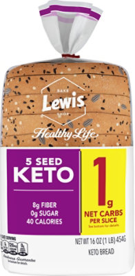 Lewis Bake Shop Healthy Life Keto 5 Seed Bread - 16 OZ - Image 1