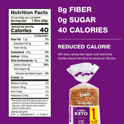 Lewis Bake Shop Healthy Life Keto 5 Seed Bread - 16 OZ - Image 4