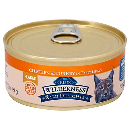 Blue Wilderness Wild Delights Adult Cat Flaked Chicken And Turkey - 5.5 OZ - Image 1