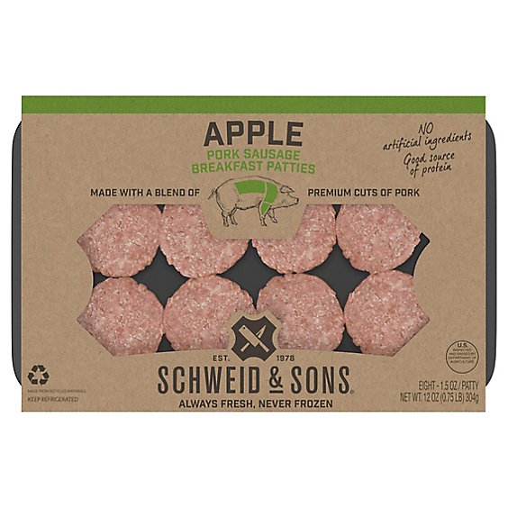 Schweid & Sons Pork Apple Sausage - 12 OZ