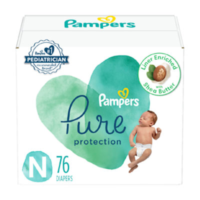 Pampers Pure Protection Newborn Diapers Super Pack - 76 Count - Image 1