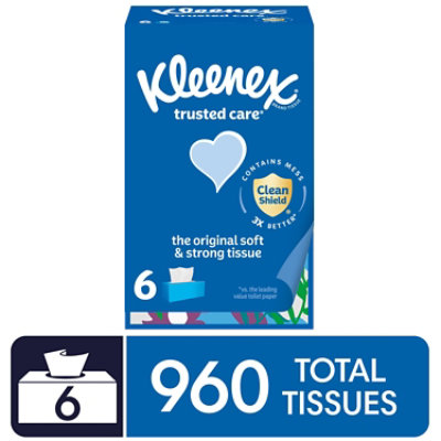 Kleenex Trusted Care Facial Tissues 160 Tissues Per Box - 6 Count - Image 1