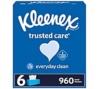 Kleenex Trusted Care Flat Facial Tissue - 6-160 Count