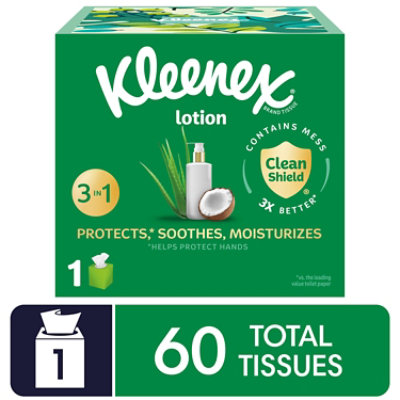 Kleenex Soothing Lotion Facial Tissues 60 Tissues Per Box - 1 Count - Image 1