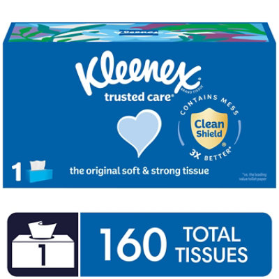 Kleenex Trusted Care Facial Tissues 160 Tissues Per Box - 1 Count - Image 1