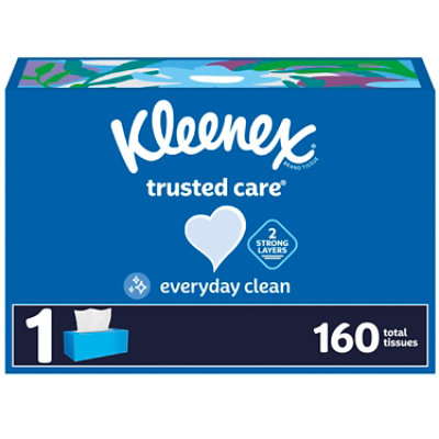 Kleenex Trusted Care Flat Medium Facial Tissue - 160 Count