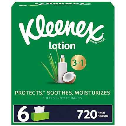 Kleenex Soothing Lotion with Coconut Oil Aloe & Vitamin E Facial Tissues Flat Box - 720 Count - Image 2