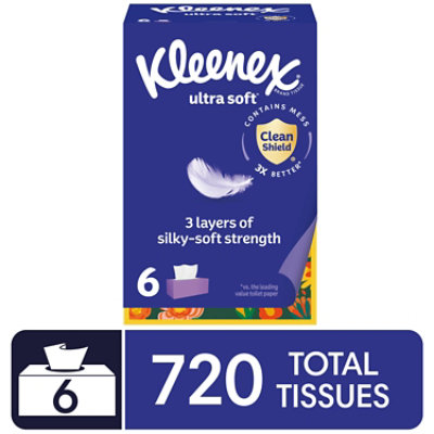 Kleenex Ultra Soft Facial Tissues 120 Tissues Per Box - 6 Count - Image 1