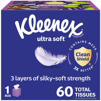 Kleenex Ultra Soft Facial Tissue Box - 60 Each - Image 1